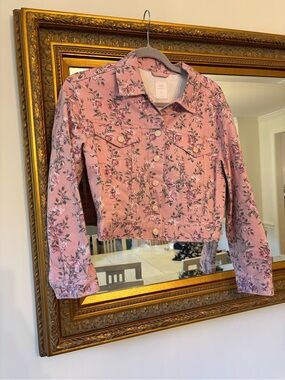 Gap x LoveShackFancy Pink Floral Denim Jacket